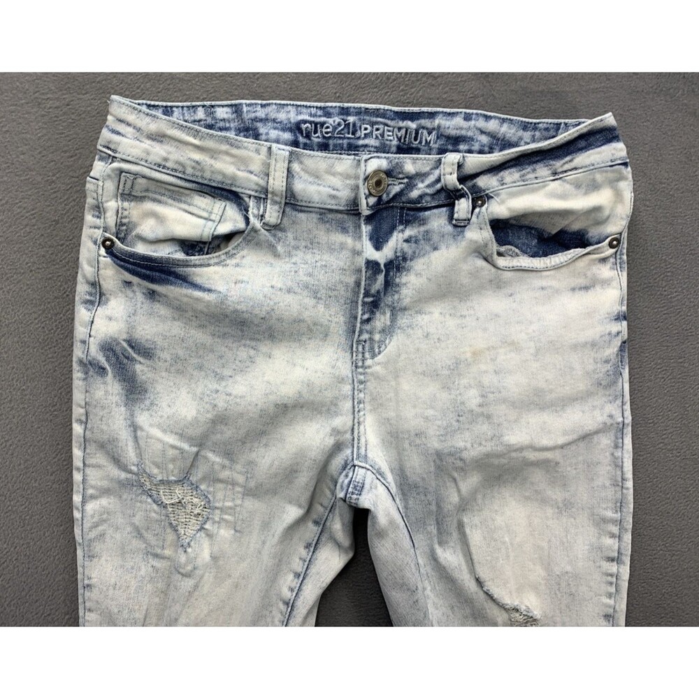 Rue 21 Premium Denim Jeans Men Size 30X32 Stacked Blue Skinny Supreme Flex - Picture 7 of 16